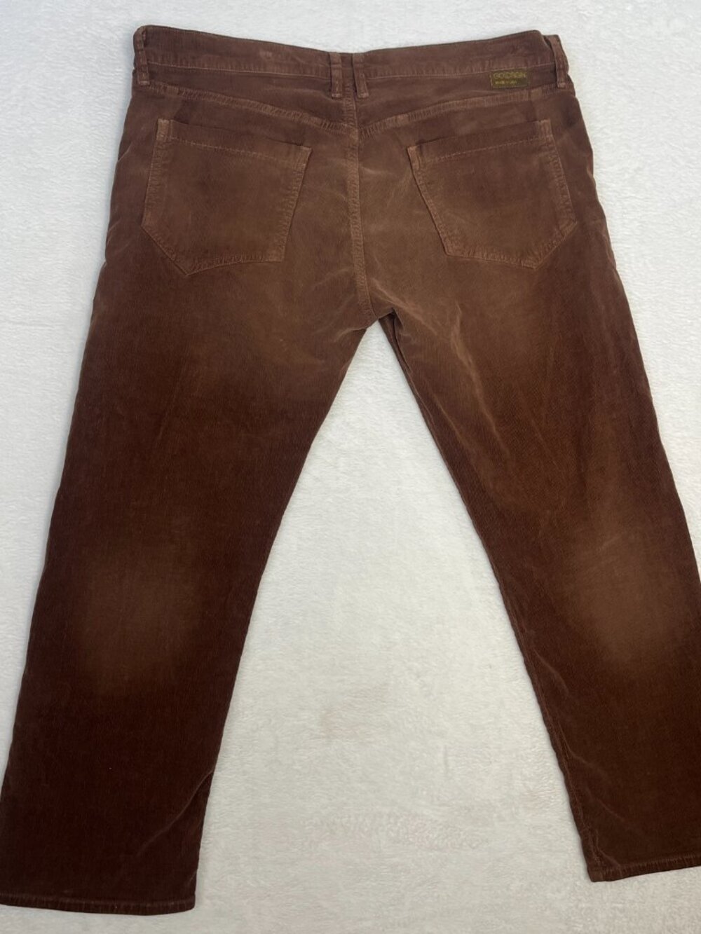 Goldsign Boyfriend Bootcut Corduroy sz 31 Jeans Made in USA Chocolate Collegiate - Picture 3 of 13